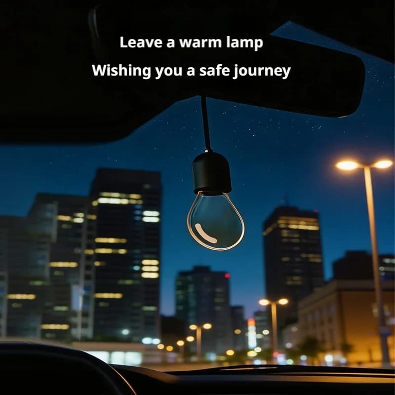 SEAMETAL Elegant Bulb Light Car Pendant Mirror Hanging Soft Glow LED Ambient Light Night Light Decoration Ornament for Vehicle - 5