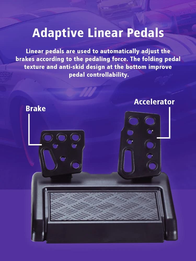 سباق عجلة القيادة وحدة تحكم بالاهتزاز 7 في 1 لعبة محاكاة دواسات السباق للتبديل/xbox 360/xbox one/pc/ps4/3/Android - 3