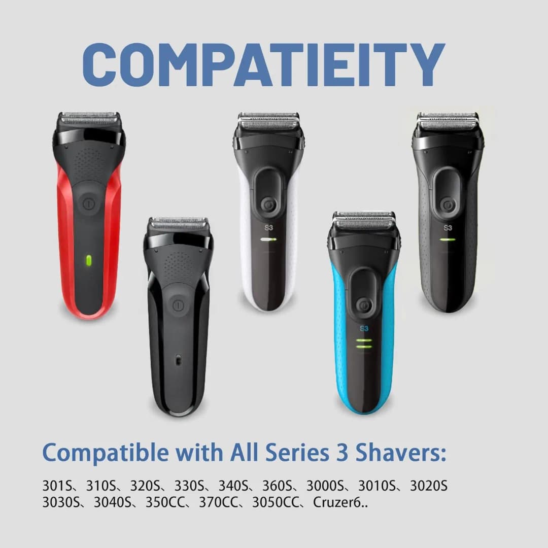New 32B Replacement Head Compatible with Braun Series 3 3000s 3010s 3020s 3030s 300s 301s 310s 320s 330s Electric Shaver - 3