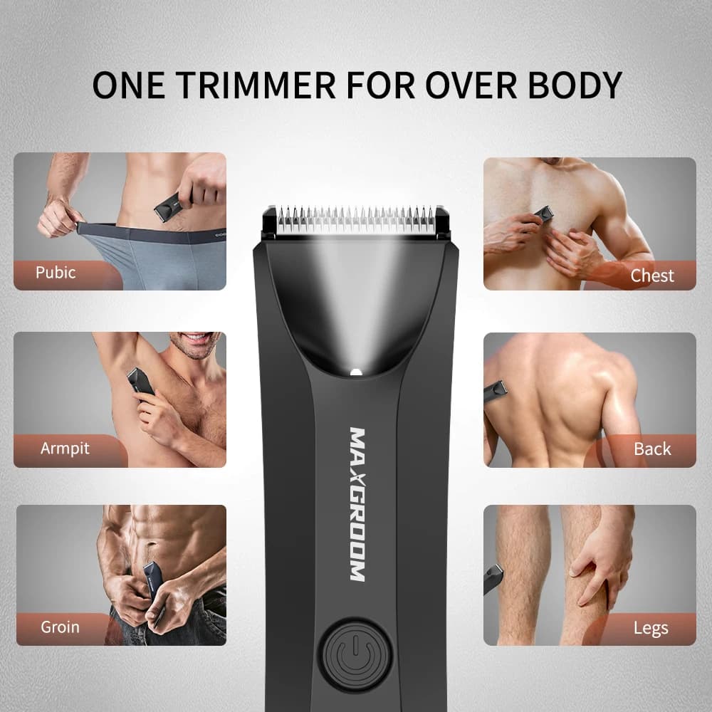 MAXGROOM Shaver for Men Ball Trimmer for Groin Pubic Grooming Body Hair Trimmer Replaceable Ceramic Blade Heads Electric Razor - 3