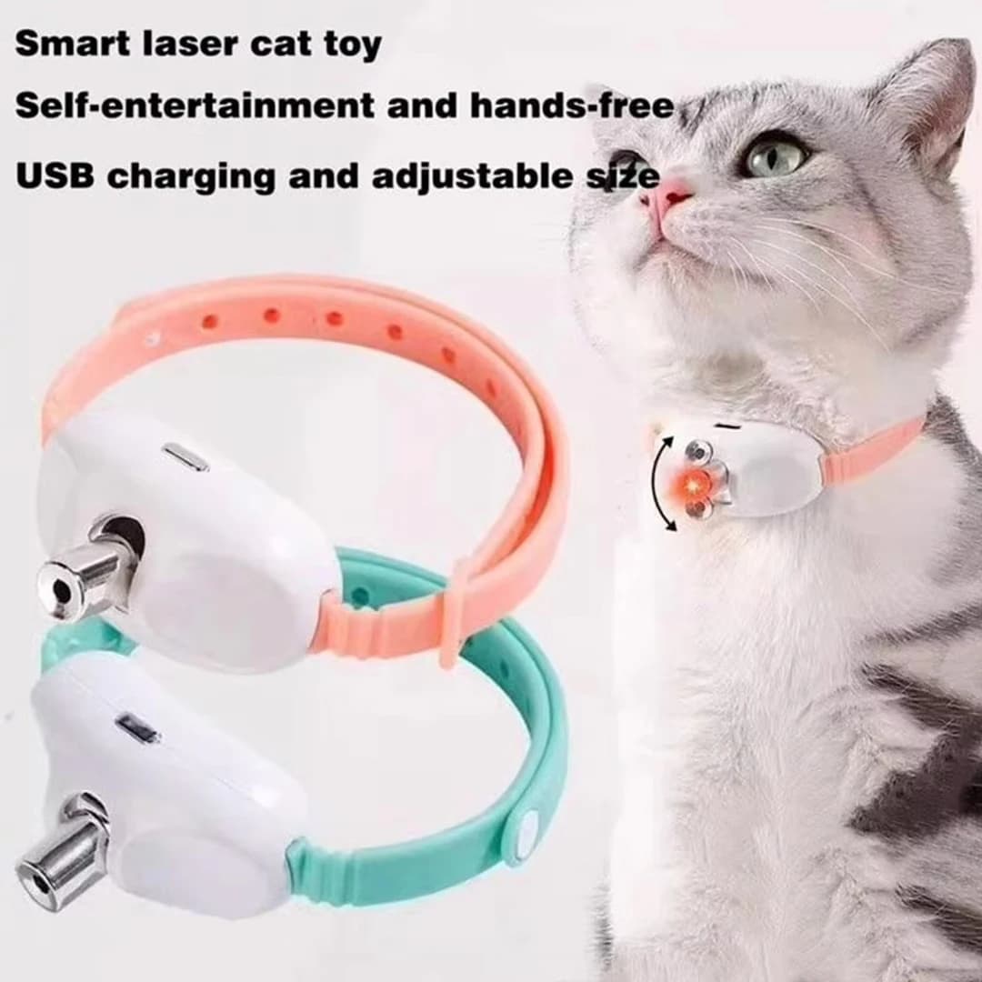 Rechargeable Laser Cat Teasing Collar Automatic Infrared Interactive Kitten Toy for Relieving Anxiety Pet Supplies - 2
