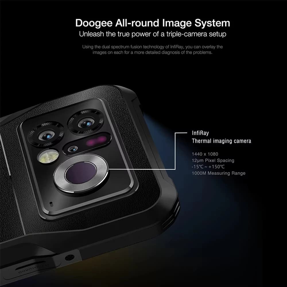 هاتف DOOGEE V20 Pro المتين بشاشة 6.43 بوصة 2K تصوير حراري ذاكرة 12GB+256GB كاميرا 64MP بطارية 6000mAh شحن 33W نظام أندرويد - 5