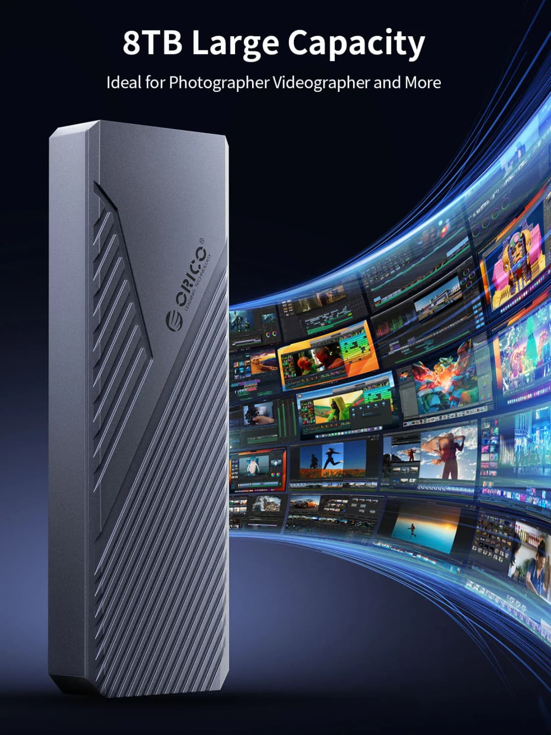 ORICO USB4 40Gbps Enclosure 8TB PCIe4.0 NVME Enclosure (Aluminum), Thunderbolt 3/4 Compatible for mac mini iMac - 4