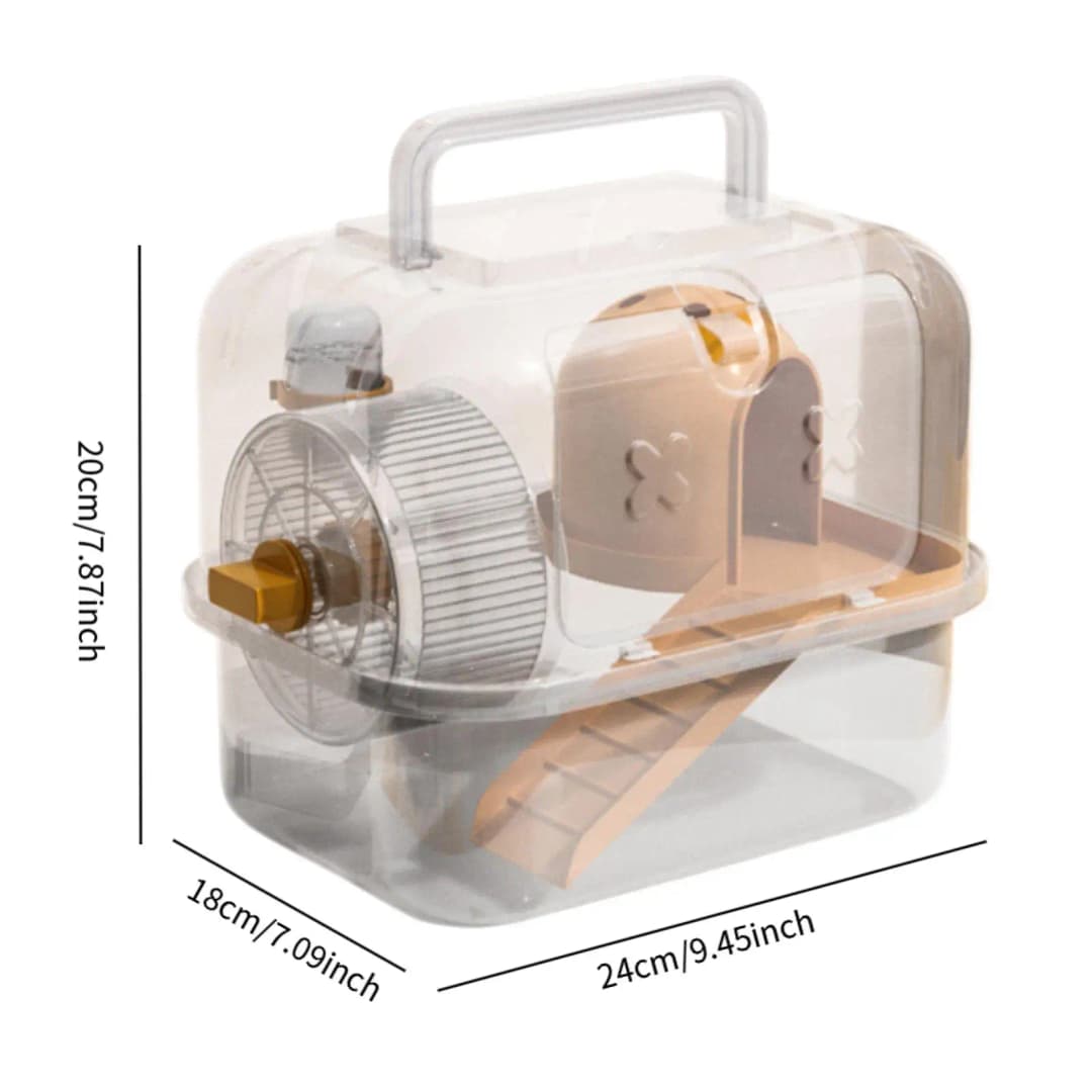 قفص حمل الهامستر للسفر خنزير غينيا جيربيل سكر جليدر هامستر قزم قفص خارجي للحيوانات الأليفة حقيبة حمل - 3