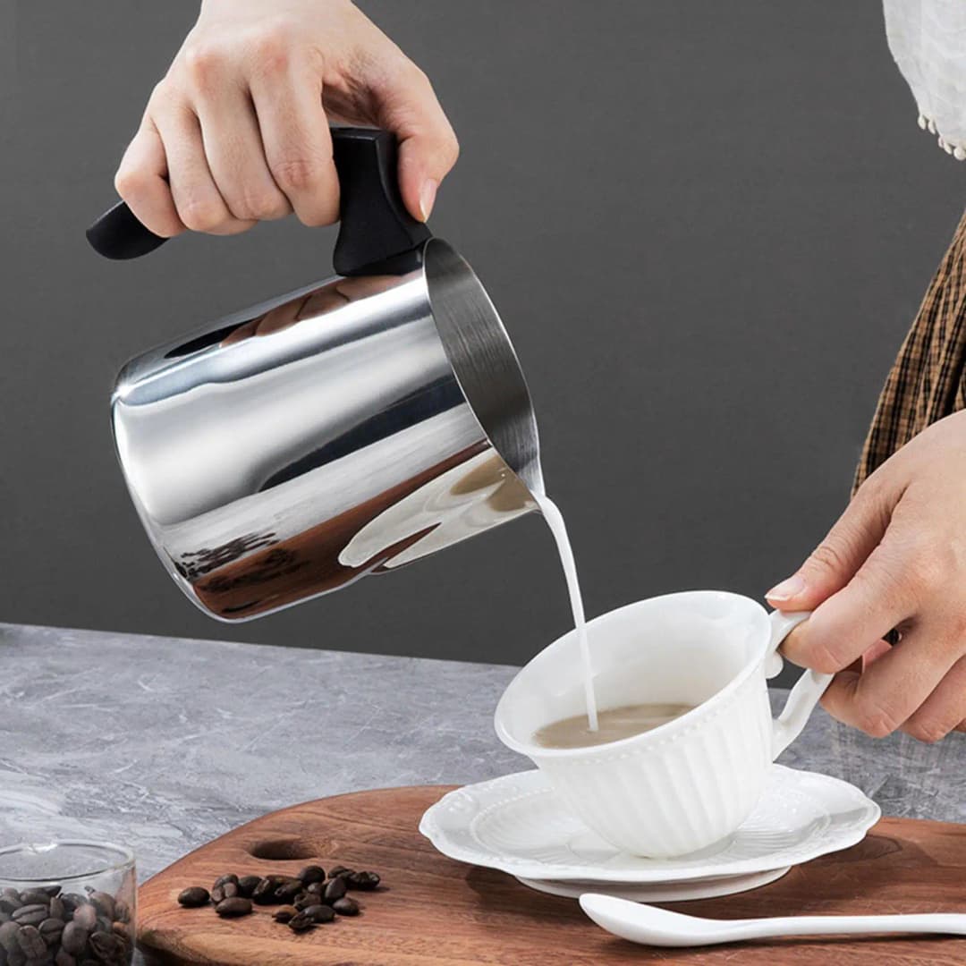 إبريق قهوة تركية من الفولاذ المقاوم للصدأ مع مقبض طويل - أدوات مطبخ - 6