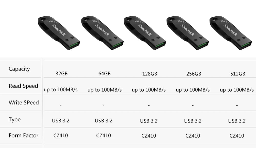 Sandisk USB 3.2 Pendrive 512GB 256GB 128GB 64GB 32GB USB Flash Drive Pen Drive USB Flash Stick Disk on Key Memory for Computer - 2