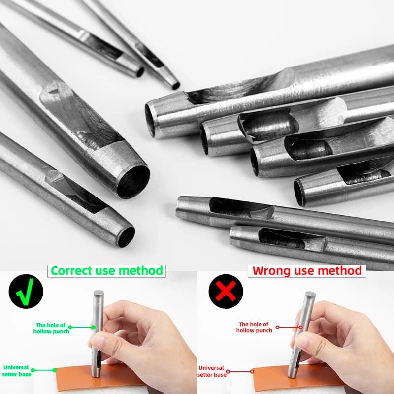 مجموعة أدوات ثقب الجلد من WUTA، 1-15 قطعة، لصناعة الأحزمة والساعات والقماش - اصنعها بنفسك - 5