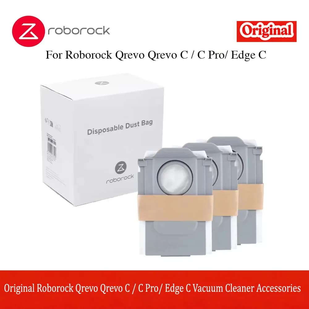 Original Roborock Qrevo C / C Pro/ Edge C Vacuum Cleaner Accessories of Main Brush Side Brush Mop Cloth Filter Dust Bag - 6