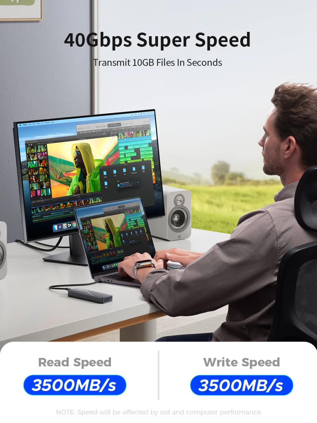 ORICO USB4 40Gbps Enclosure 8TB PCIe4.0 NVME Enclosure (Aluminum), Thunderbolt 3/4 Compatible for mac mini iMac - 2