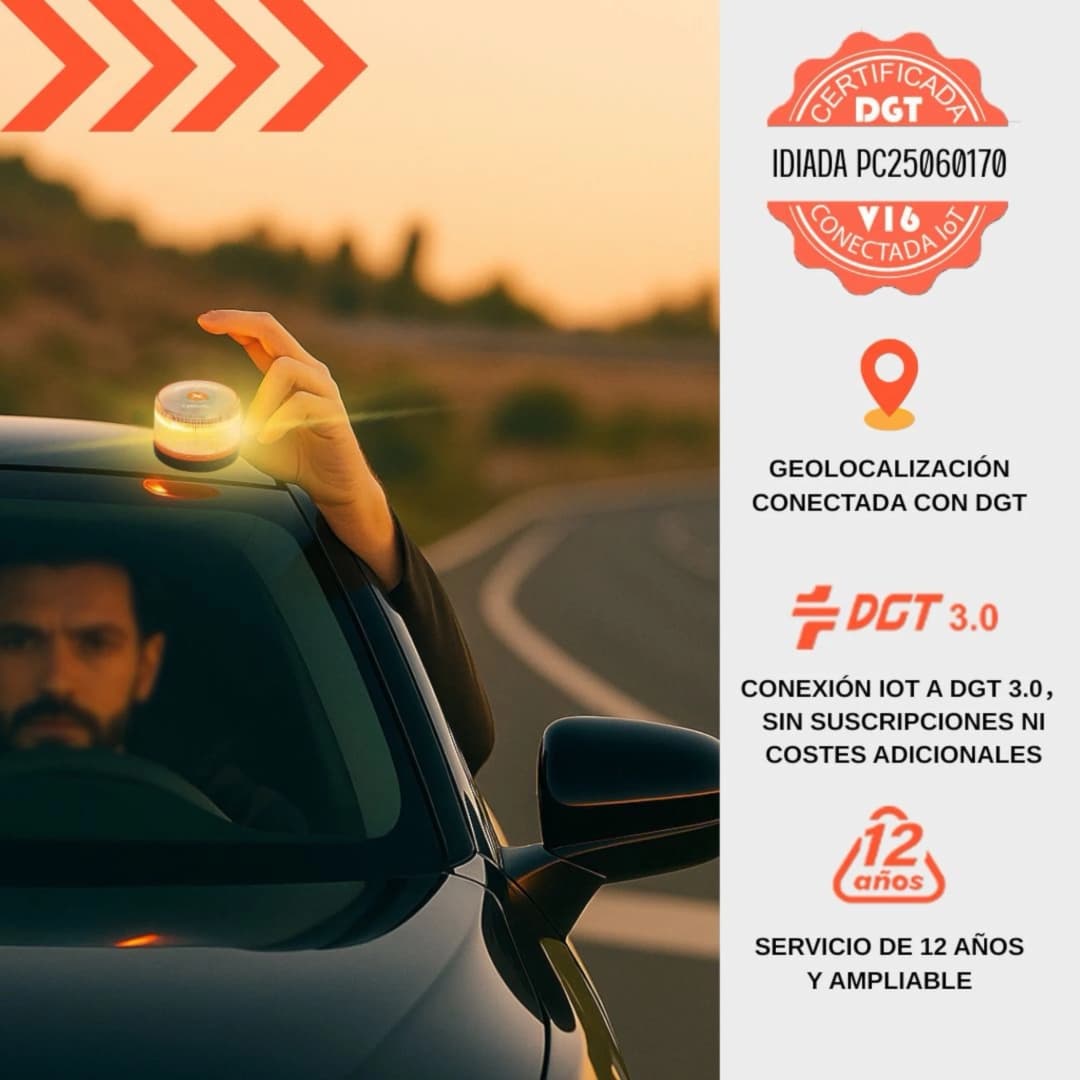 2026 latest version ebox car emergency light approved by dgt, with sim and paid data until 2038, beacon v16 approved by dgt with geolocator, mandatory january 2026, light v16 with geolocation 3.0, approved by dgt 3490 - 6