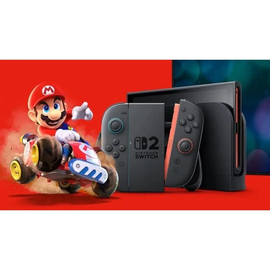 Nintendo Switch 2 Console with Mario Kart World EU - 256GB, 4K support, Joy-Con 2 controllers, HDR, and 120 fps gaming experience, perfect for Nintendo Switch games and accessories. - 3