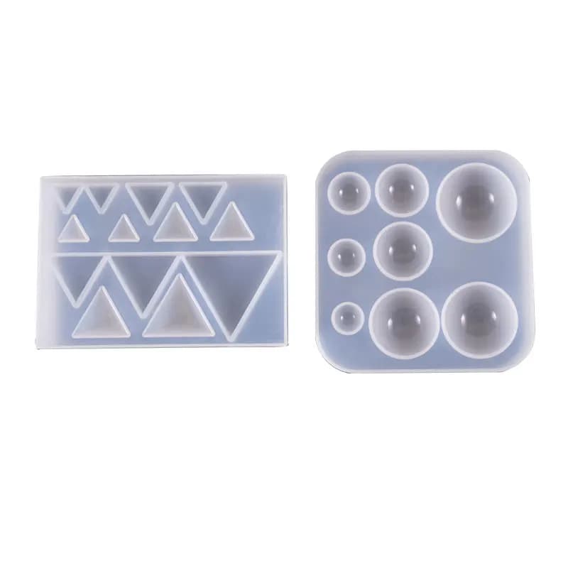 SNASAN Cute Beads Cube Triangle Silicone Mold For Jewelry Earrings Pendant Making Resin UV Epoxy Resin Molds Crafts DIY Tool - 6