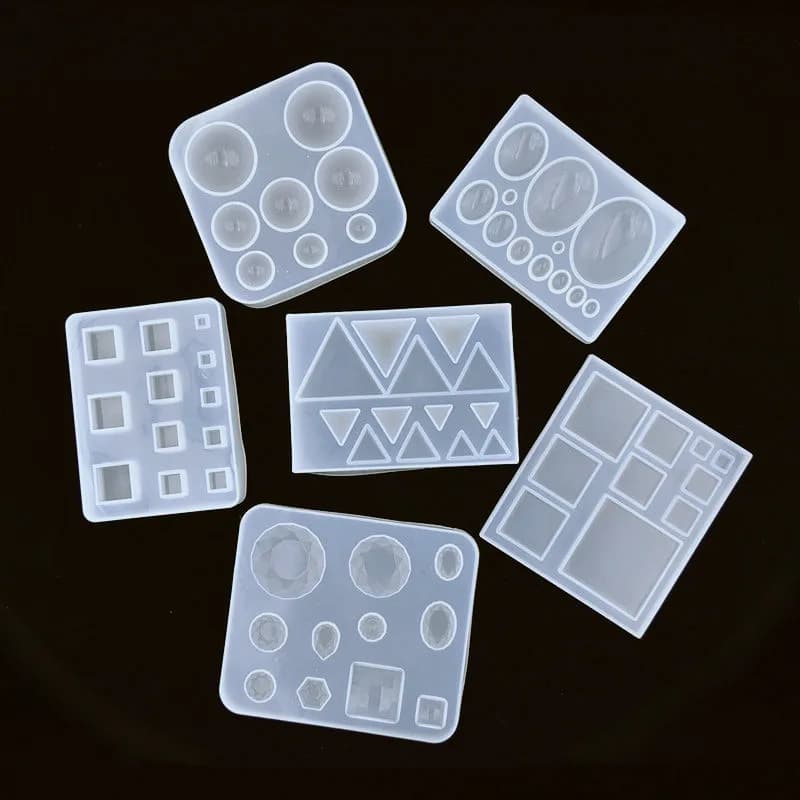 SNASAN Cute Beads Cube Triangle Silicone Mold For Jewelry Earrings Pendant Making Resin UV Epoxy Resin Molds Crafts DIY Tool