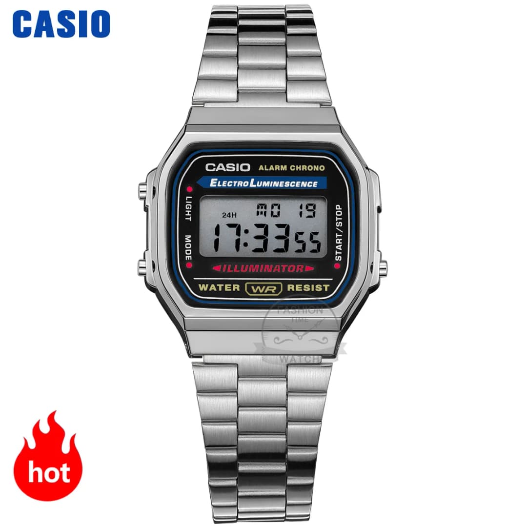 Casio silver watch for men LED digital Waterproof Quartz Small square table military Wrist Watch relogio masculi A158WA1D - 2