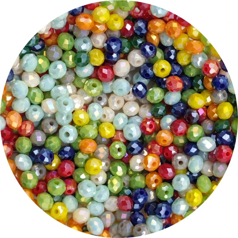 خرز زجاجي لامع مرصع بالكريستال التشيكي 2-8 ملم، خرز دائري فضفاض لصنع المجوهرات والقلائد والإكسسوارات - 3