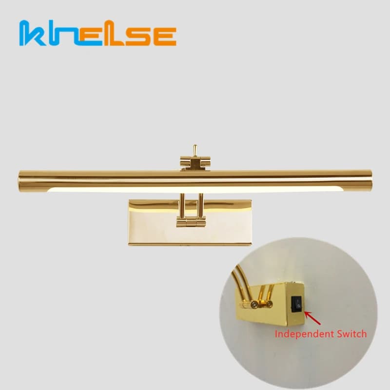 Modern LED Bathroom Wall Lamp Waterproof Stainless Steel L40/55/70CM Indoor Mirror Sconce Vanity Wall Lights Fixture With Switch - 4