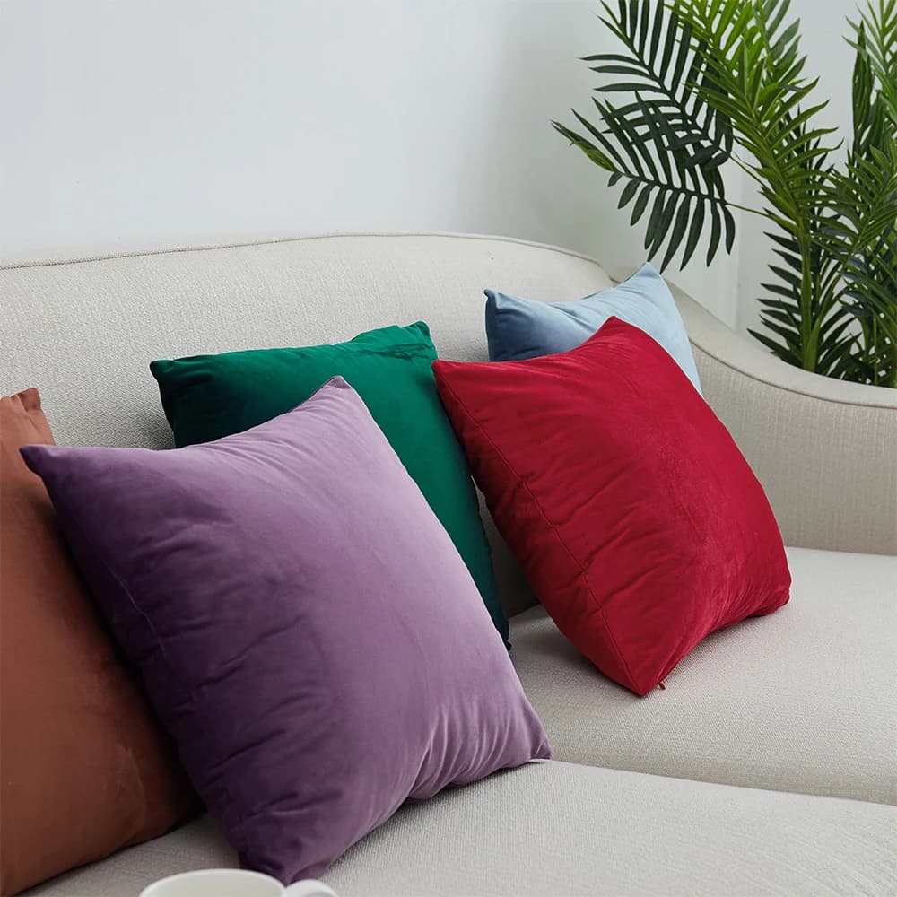 مقاس مخصص مخمل هولندي 40/45/50/55/60 سم غطاء وسادة لون سادة غطاء وسادة أريكة سرير ديكور منزلي للسيارة