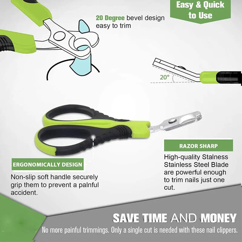 مقص أظافر للهامستر والحيوانات الصغيرة، مقص احترافي، للقطط والأرانب والخنازير الغينية والطيور - 3