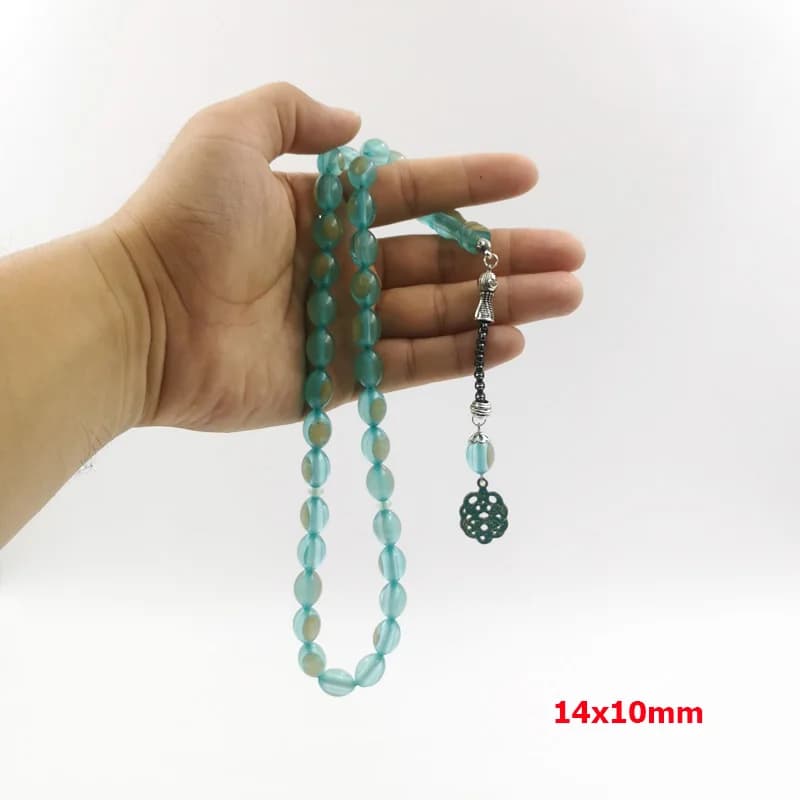 New ResinTasbih Green Luminous Mistak Muslim Rosary Bead bracelet islamic misbaha prayer bead arabic fashion accessories on hand - 6
