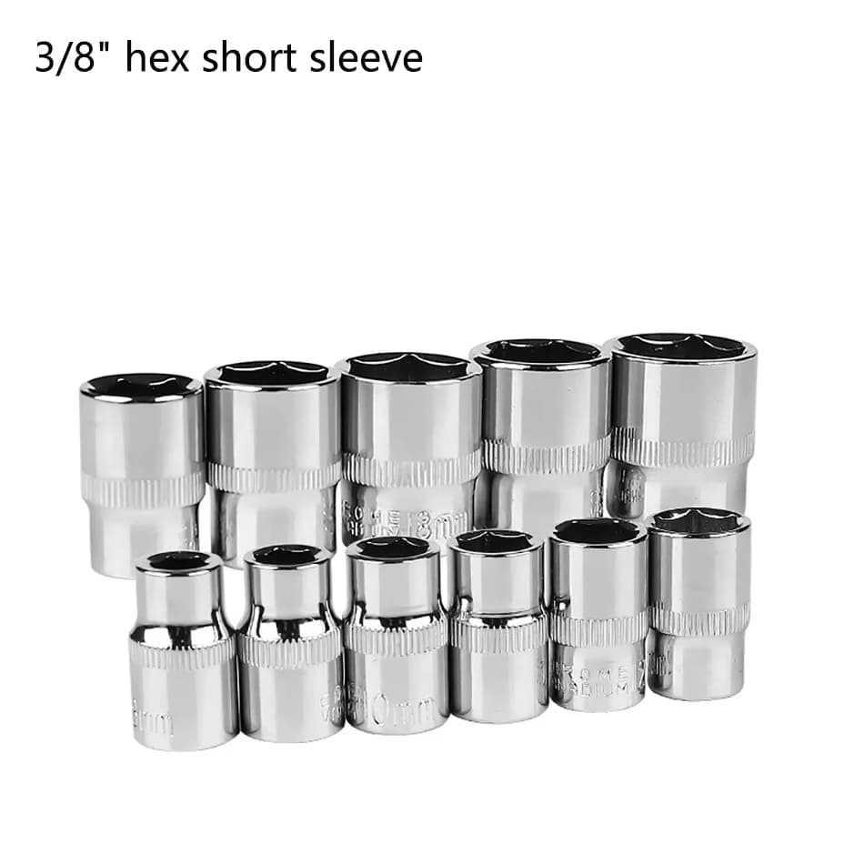 3/8 inch7-22mm six angle sleeve Convert hair Hex Deep Socket Wrench Head  Sleeve for Ratchet Wrench Auto Repair Hand Tool - 2