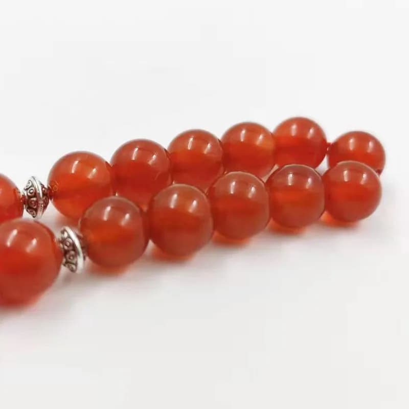 Natural Red Agates chalcedony Tasbih Islam misbaha Muslim Everything is new bracelet prayer beads 33 66 99beads stone Rosary - 3