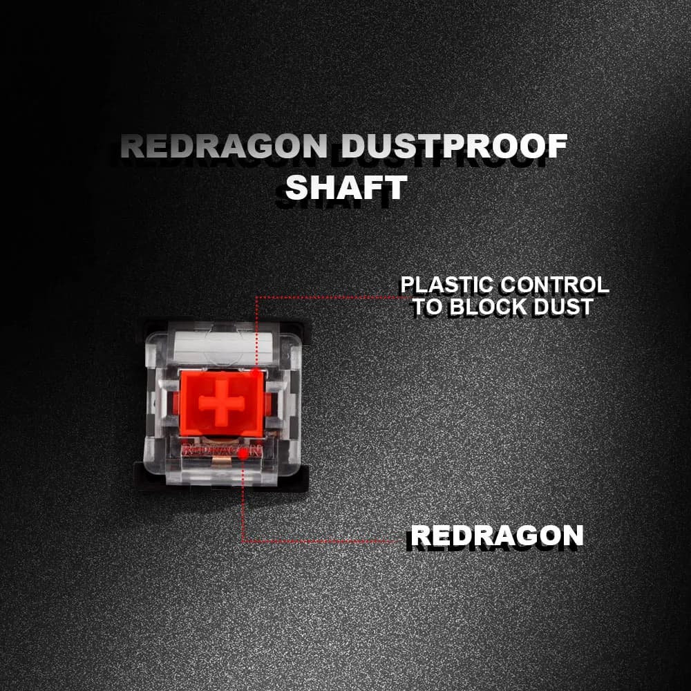 مفاتيح REDRAGON SMD RGB MX 3 دبوس، متوفرة بأنواع كليكي، خطي، لمسي، صامت، بألوان أحمر، أزرق، أسود، بني، أرجواني، مع إضاءة خلفية - 2