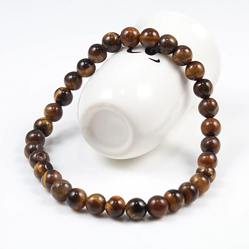 6mm 8mm Natural Tiger Eye Bangle High Quality Men Natural Energy Stone Beads Healing Bracelet Fashion Women Jewelry Gift Pulsera - 3