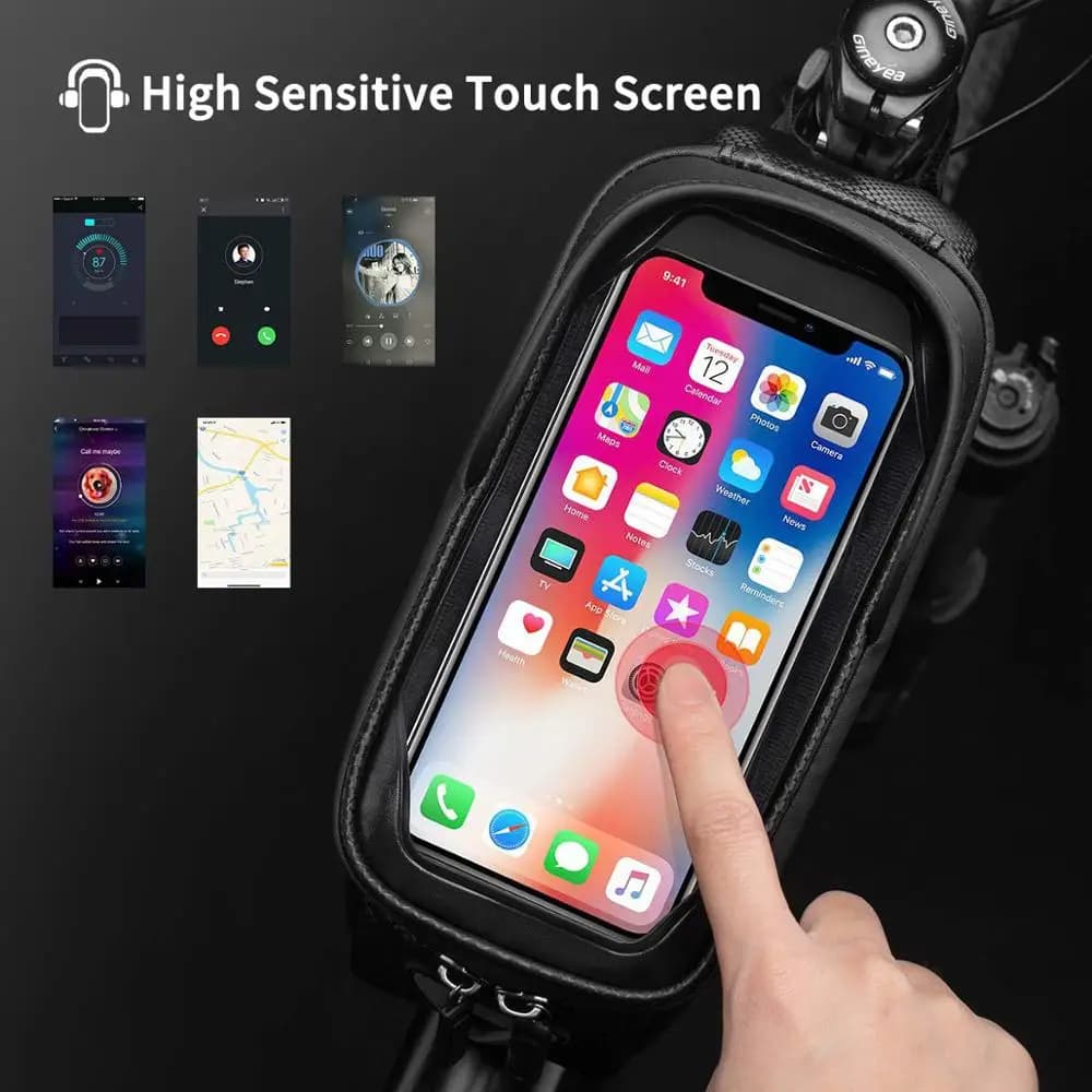 ROCKBROS Bicycle Bag Waterproof Touch Screen Cycling Bag Top Front Tube Frame MTB Road Bike Bag 6.5 Phone Case Bike Accessories - 4