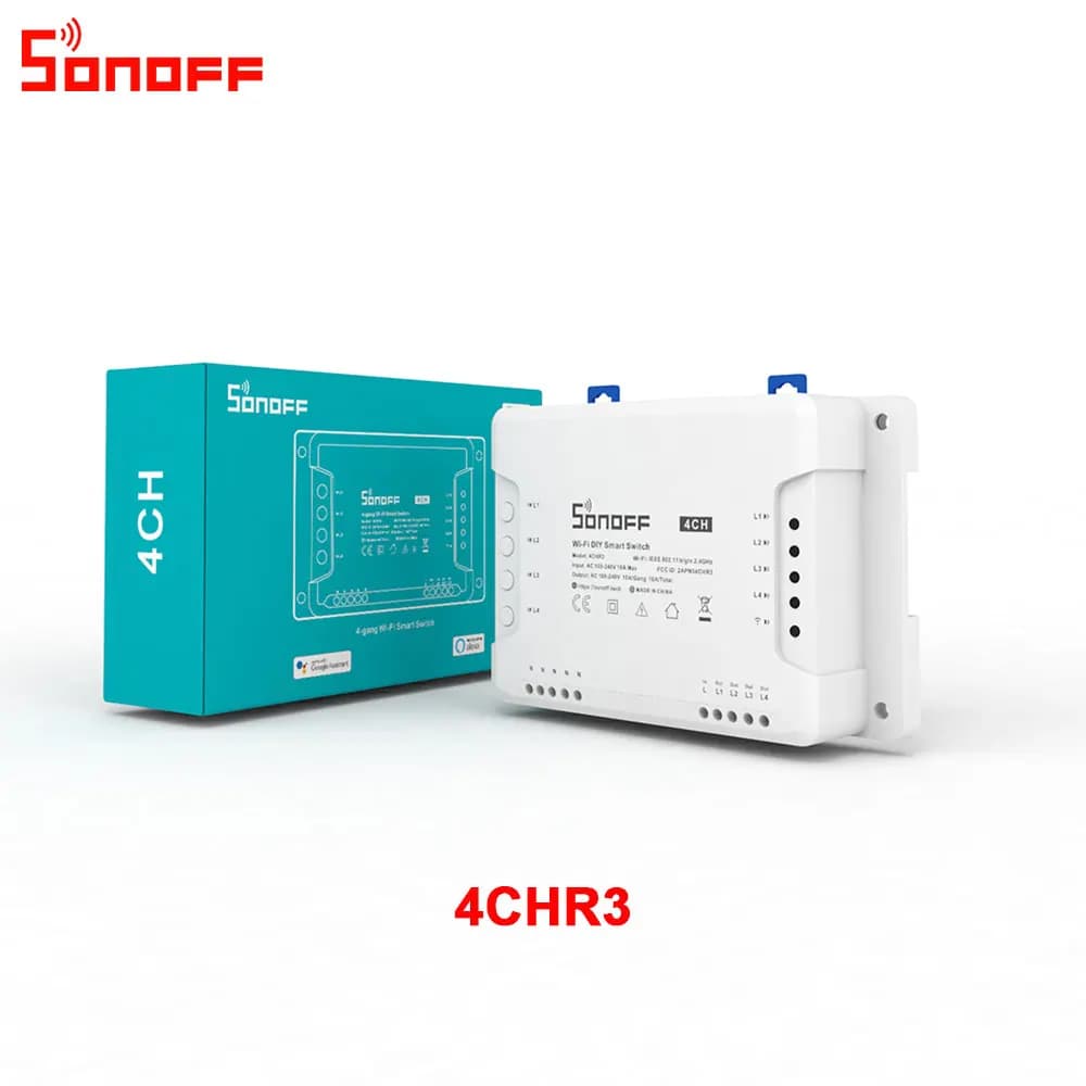 مفتاح واي فاي ذكي Sonoff 4CHR3 4 قنوات تحكم عن بعد في الإضاءة للمنزل الذكي يعمل مع Alexa Google Home تطبيق eWeLink - 5