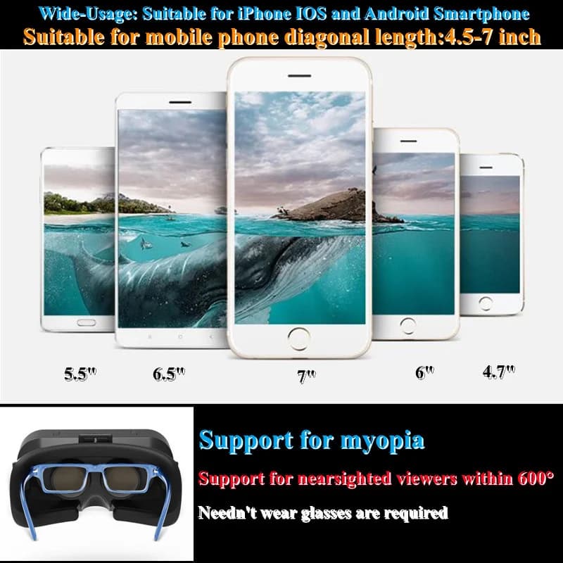 Original G10 IMAX Giant Screen VR Glasses 3D Virtual Reality Box Google Cardboard Helmet for 4.7-7" Smartphone,Matching Joystick - 2