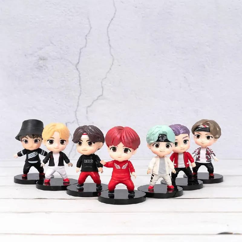 Bangtan Boys 7pcs Action Figure Set Doll Model Toy Rm Jin Suga Jhope Jimin V Jungkook Star Idol Cute Army Collectible for Kids - 3