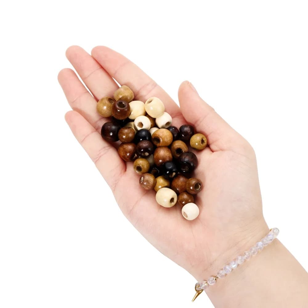 50/100 قطعة 10/12 مللي متر خمر العنبر الخشبي الطبيعي الخرز الجولة فضفاض خزر عازل ل سوار ذاتي الصنع الحرف مستلزمات صناعة المجوهرات - 5