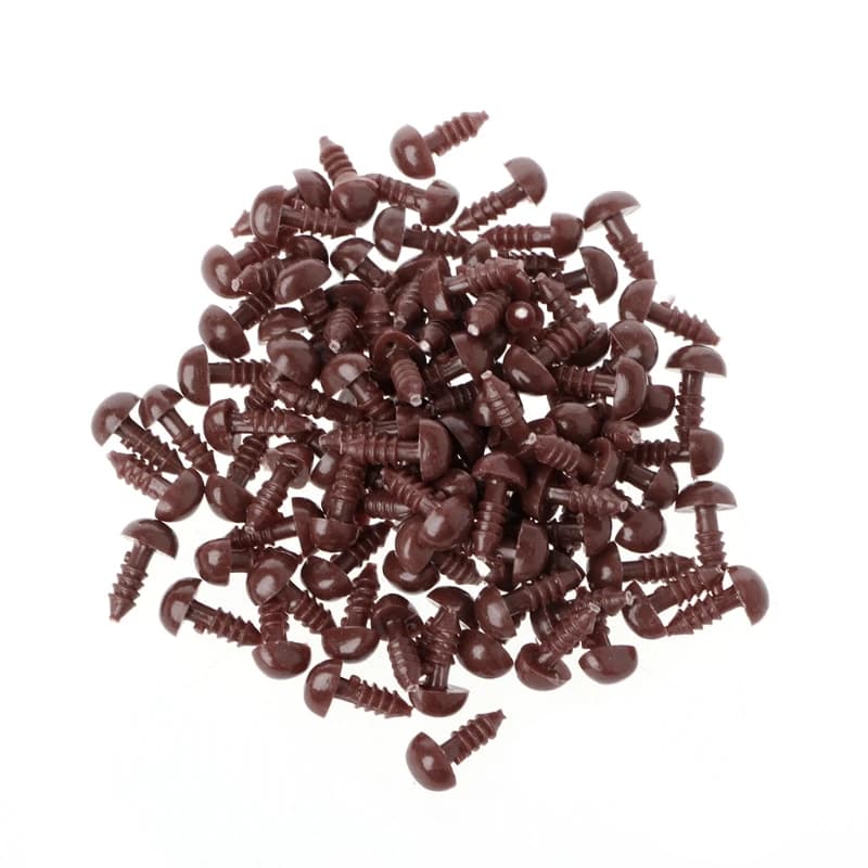 100pcs/lot 7*9mm Plastic Triangle Velvet Noses Buttons Eyes DIY for Bear Toy DIY Safety Puppy Dog Nose Accessories for Doll Toy - 6