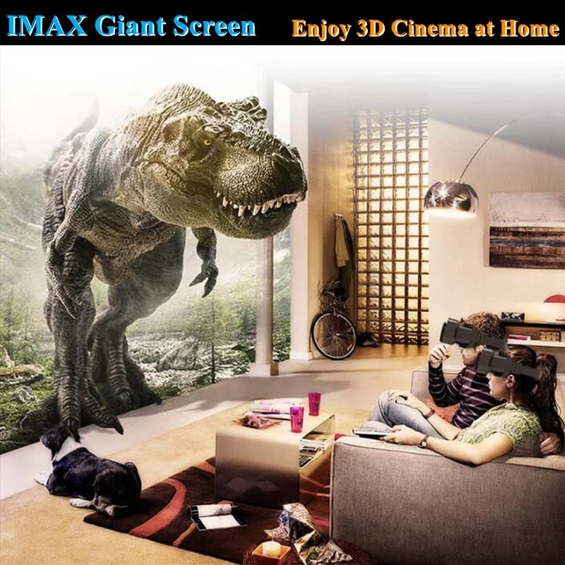Original G10 IMAX Giant Screen VR Glasses 3D Virtual Reality Box Google Cardboard Helmet for 4.7-7" Smartphone,Matching Joystick - 3