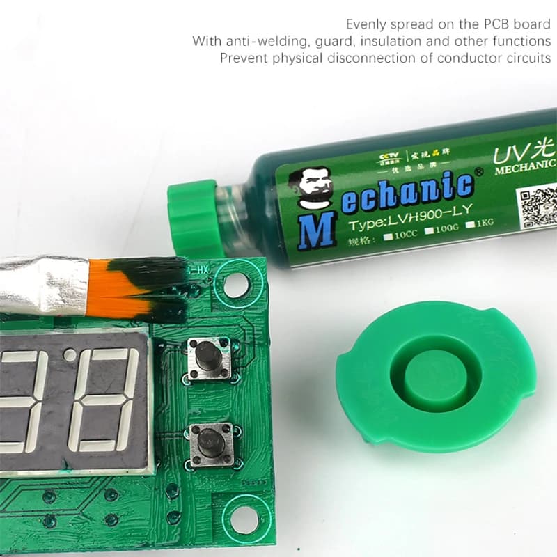 MECHANIC طلاء لحام UV زيت أخضر PCB BGA لمنع التآكل وقوس اللحام معجون لحام حبر فلックス - 3
