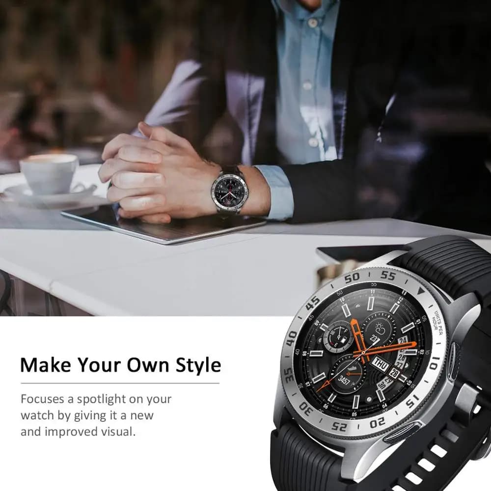 Metal Bezel Ring Case Glass Screen Protector Cover For Samsung Gear S3 Galaxy Watch 4 Classic 42mm Huawei GT2 Honor Magic 2 46mm - 5