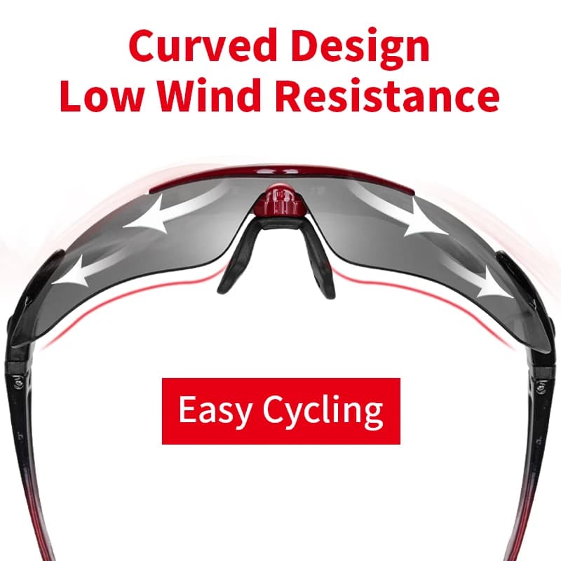 ROCKBROS Cycling Polarized glasses Bike Sunglasses Outdoor Sports Sunglasses MTB PC Goggles Eyewear 5/3 Lens Bicycle Accessory - 2