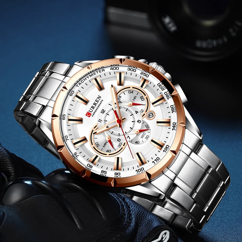 Relogio Masculino CURREN Business Men Watch Luxury Brand Stainless Steel Wrist Watch Chronograph Army Military Quartz Watches - 4