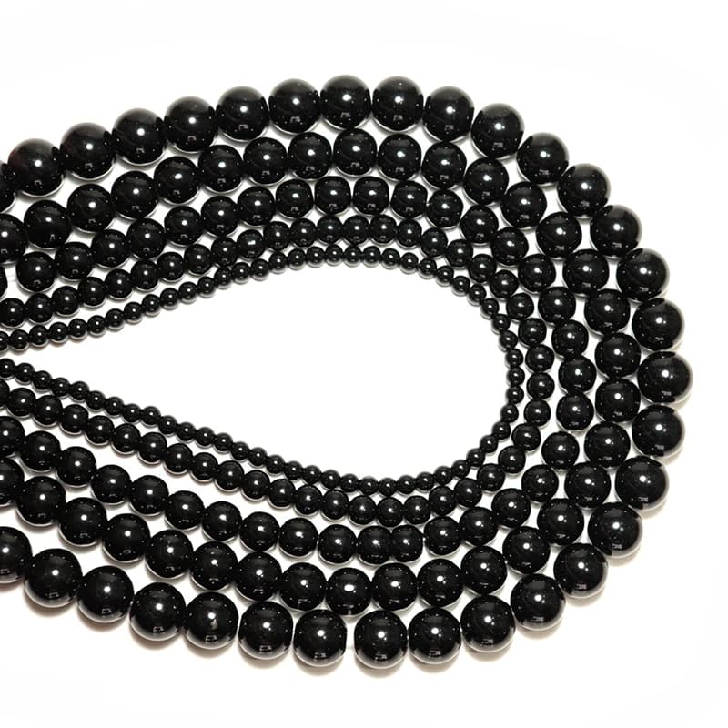 Economical 4/6/8/10/12mm Obsidian Stone For Jewelry Making Handmade Black Round Loose Beads DIY Bracelet Necklace Anklet Earring - 2