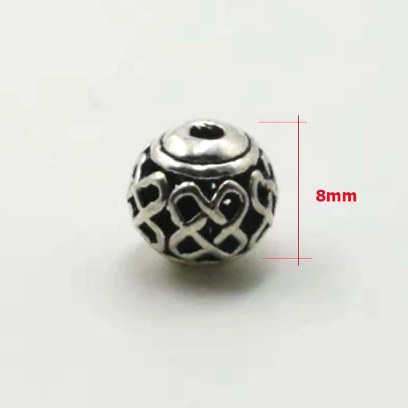 10pcs/bag Tasbih beads Wholesale ancient carving  large hole hollow alloy bead for jewelry spacer bead accessories - 5