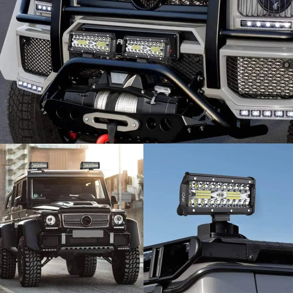 NAOEVO 7 Inch LED Bar Light Off Road 240W 12V 24V Combo Beam led Work Lamp Bracket for Niva lada 4x4 Truck ATV Accessories - 6