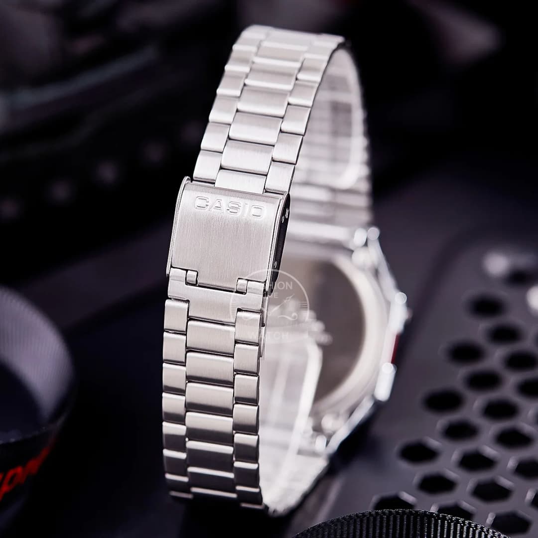 Casio silver watch for men LED digital Waterproof Quartz Small square table military Wrist Watch relogio masculi A158WA1D - 4