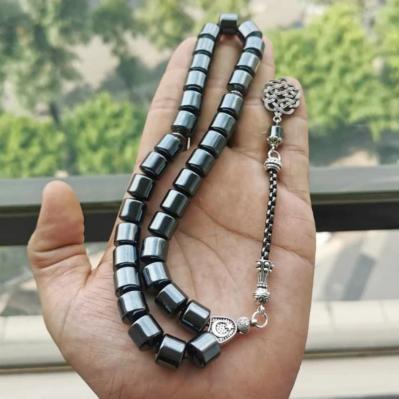 Tasbih Natural hematite stone promotes blood circulation misbaha 33 beads muslim bracelet islamic gift accessoriy turkey jewelry