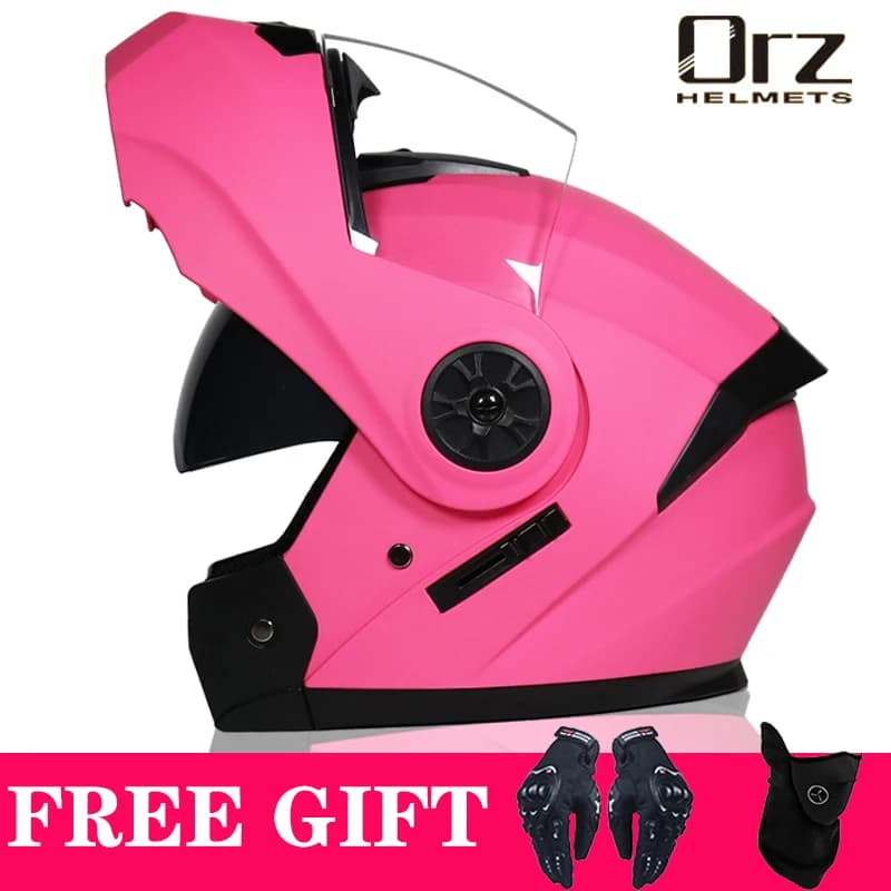 خوذة دراجة نارية قابلة للقلب معتمدة من DOT أحدث طراز خوذة سباق بعدسة مزدوجة واقية داخلية Orz-161 - 6