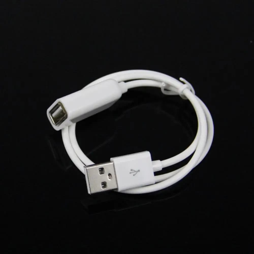كابل تمديد USB 2.0 من ذكر إلى أنثى بطول 1 متر، مصنوع من PVC أبيض معدن، مناسب لأجهزة المحور - 6