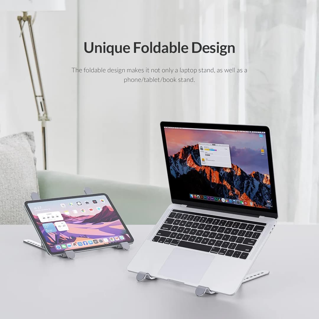 ORICO Foldable Laptop Stand Holder Riser Portable Adjustable Aluminum Notebook Stand Computer Stand 7 Angles for MacBook Tablets - 6