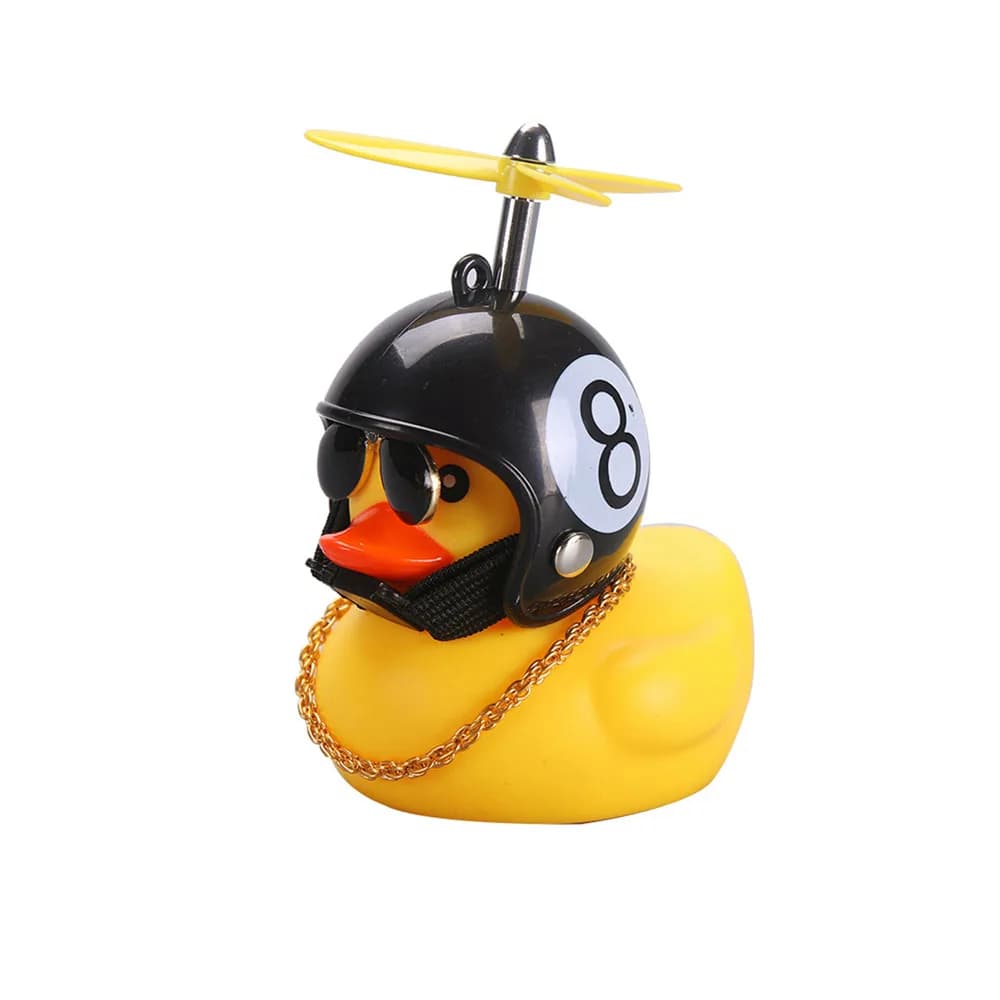 Car Duck With Helmet Broken Wind Pendant Small Yellow Duck Road Bike Motor Helmet Riding Cycling Accessories Without Lights - 3