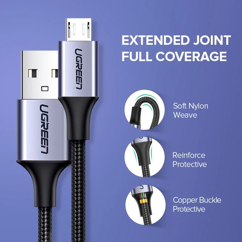 UGREEN Micro USB Cable Fast Quick Charger Cable USB to Micro USB 2.0 Android Charging Cord for Samsung Galaxy S7 S6 Note Wire - 5