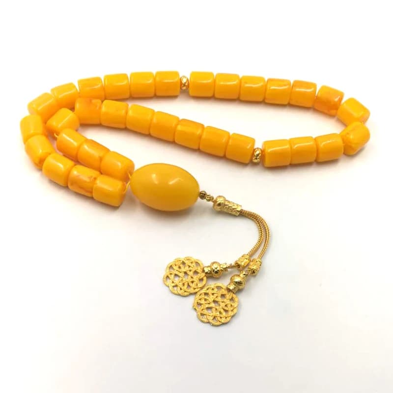 Turkish design Tasbih 33 45 51 66 99 Resin Beads Ambers color high quality misbaha Man's Islam bracelets gift Eid rosary - 3