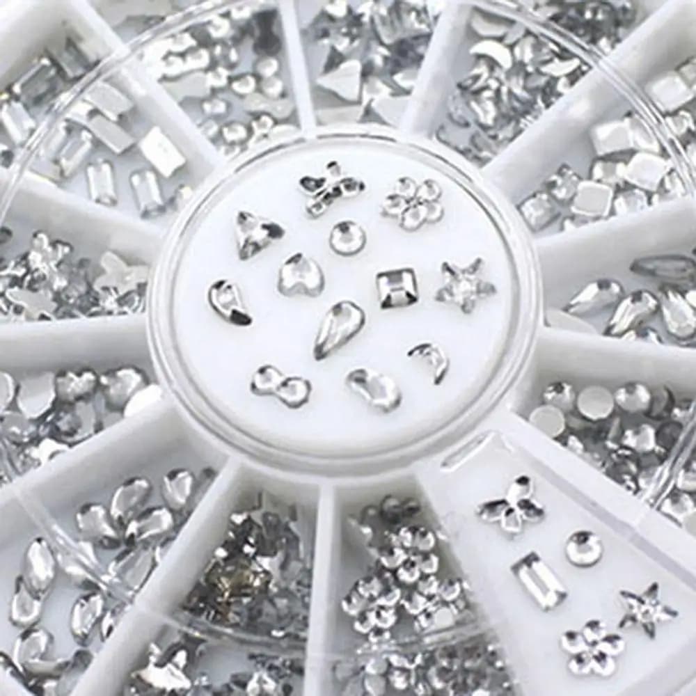 2021 Chic Star Flower Heart Rhinestone Manicure Nail Art Decal Tips Glitters Stickers - 6